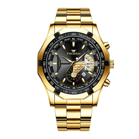 Waterproof Gold Men's Watch Classic Stainless Steel Quartz Wristwatch For men