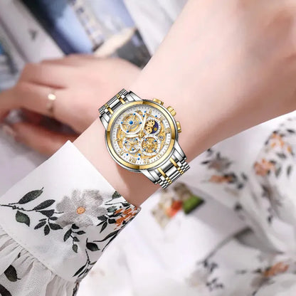 2024 New Gold Women Watches Creative Steel Women's Bracelet Wrist Watches Ladies Fashion