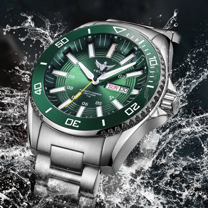 Gas Glow Green Water Ghost Japan Full Automatic Mechanical Watch 30Bar Super 300m Waterproof Reloj
