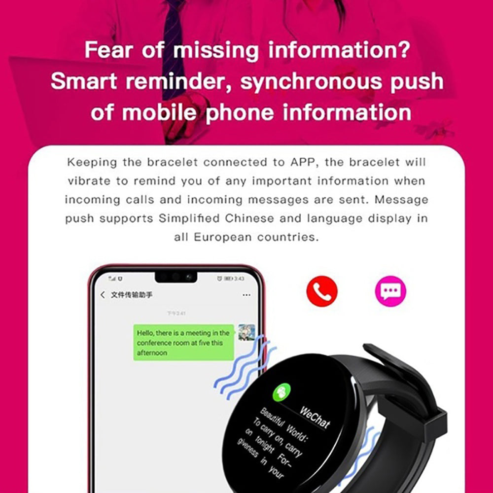 Bluetooth Smart Watch, Men Women Blood Pressure Heart Rate Monitor Smart Watch, Pedometer Sport Tracker Smart Band For Android IOS